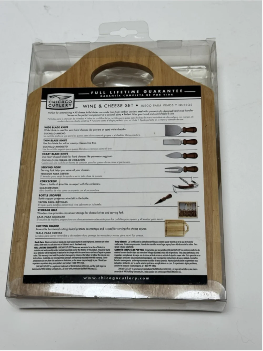 New Chicago Cutlery 7 Piece Wine & Cheese Set